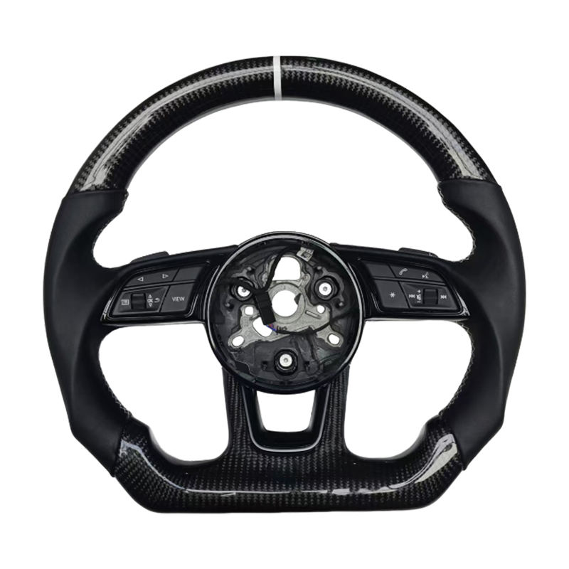 คาร์บอนไฟเบอร์ + หนังเรียบ + แถบสีขาว