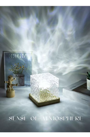 Lampe coucher de soleil 16 couleurs en forme de cube au design moderne pour chambre d'enfant Lumière LED Télécommande Décorations dynamiques d'ondulation de l'eau