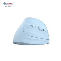 MW-060X-Warna Biru 2.4G & BT Mouse Ergonomis Vertikal Nirkabel Nyaman Mode Ganda Mouse Komputer Tombol 6D Versi Baterai