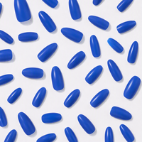 Faux ongles à presser longs et brillants bleu Klein, couvrance totale, vente en gros, marque privée