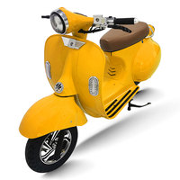 Motocicleta Eléctrica COC Classic Vintage 2000w, Motocicleta Retro/Vespa Eléctrica con Batería de Litio Extraíble, Scooter Eléctrico