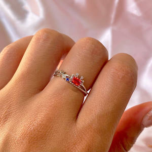 Zuola Custom Edelsteen Zirkoon Ring Messing Basis Vergulde Zeekrab Dier Ontwerp Damesmode Sieraden - Product Image 4