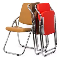 Chaise de bureau pliable en similicuir noir bon marché