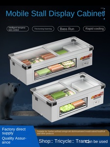 <span class=keywords><strong>Pequeño</strong></span> congelador móvil, congelador de escritorio, Vitrina refrigerada para triciclo, puesto de cuerda frita, barbacoa, gabinete de mantenimiento fresco - Product Image 2