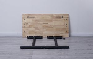 Mesa de escritorio moderna para ordenador de oficina en casa, madera maciza con diseño de metal para trabajar - Product Image 5