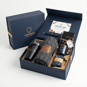 Custom Corporate Gift Set Employee Care Box with Tumbler Blanket Socks <b>Mug</b> for Holiday Appreciation - Product Image 1