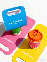 Plateau porte-gobelets en carton recyclable et jetable, portable, avec poignée et étiquette, pour gobelets de thé au lait et de café à emporter, avec logo personnalisé et taille sur mesure