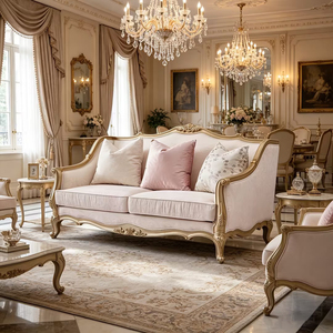 Divano in Tessuto Rivestibile a Tre Posti Stile Francese di Alta Gamma, Design Chesterfield <span class=keywords><strong>Moderno</strong></span>, <span class=keywords><strong>Arredamento</strong></span> di <span class=keywords><strong>Lusso</strong></span> per Soggiorno - Product Image 4