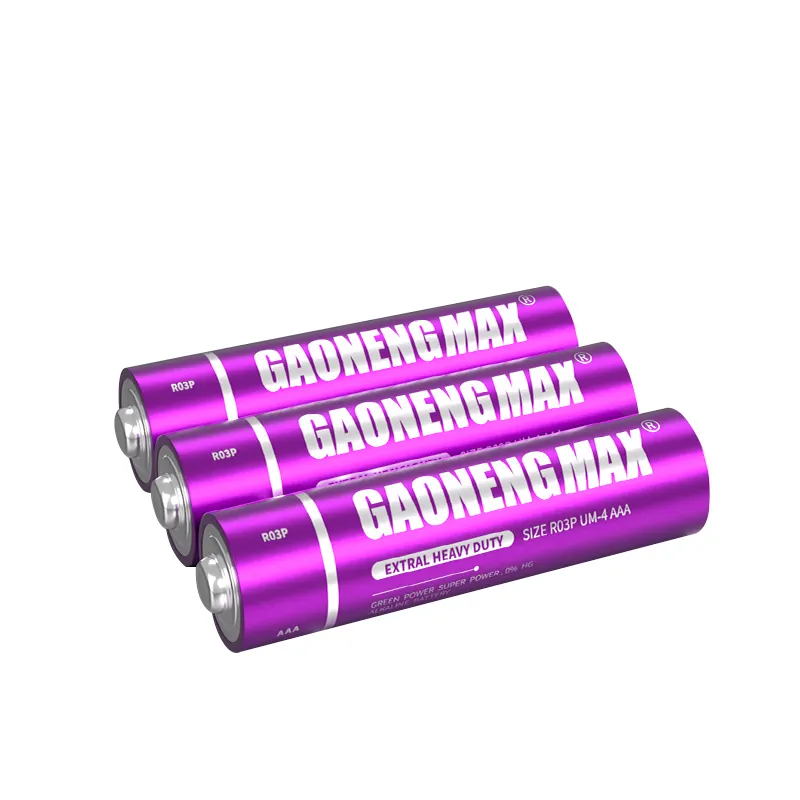 Wholesale 1.5v AAA R03P battery cylindrical UM-4 R03 toy battery zinc carbon dry battery