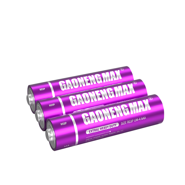 Wholesale 1.5V AAA R03 Zinc Carbon Dry Battery Cylindrical UM-4 R03 Toy Battery for Consumer Electronics and Power Tools