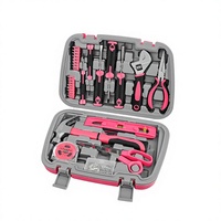 Ensemble d'outils ménagers en acier au carbone de 67 pièces, boîte à outils rose pour femmes, ensemble de pinces et de clés, vente en gros