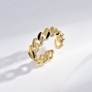 custom plata 925 sterling silver chain open <b>dainty</b> <b>ring</b> unique wedding zirconia promise 18k hip hop engraving <b>rings</b> for women - Product Image 2