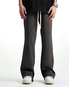 Pantalon décontracté pour homme, coupe slim, jambe large, taille mi-haute, motif droit, poids lourd, respirant, style hip-hop, service OEM - Product Image 2