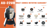 Barbecue Kamado en céramique XXL AUPLEX 22 pouces, fumoir extérieur au charbon de bois, conception personnalisée ODM