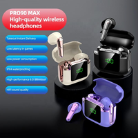 Casque sans fil Pro90 Max True Wireless pour V6.0 avec étanchéité IPX4, appels binauraux, commandes tactiles, mode jeu, batterie <200mAh