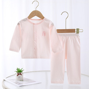 Offre Spéciale Été – Ensemble 2 Pièces Bébé en Coton Fin, Pyjama Respirant <span class=keywords><strong>pour</strong></span> Nourrisson, Tenue Douce <span class=keywords><strong>pour</strong></span> la Maison, Ensemble de Sous-vêtements Personnalisable avec Logo - Product Image 1