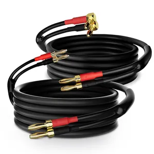 6N OCC silver plated HiFi Speaker Cable HI-FI High-end Amplifier Loudspeaker Cables Banana Spade plug Wire Line