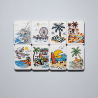 Mahjong américain de luxe, 160 tuiles en acrylique translucide, thème plage, jeu de société portable et étanche