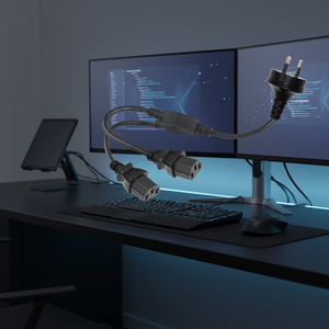 สายไฟยุโรปแบบ 2 ขา CEE7/16 หัวปลั๊ก EU 2 ขา ตัวผู้ ตัวเมีย IEC แรงดันสูง 1.8 เมตร IP12 สายไฟต่อพ่วงแบบ 2 ทาง ปลั๊กต่อพ่วง 2 ช่อง - Product Image 3