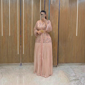 Luxury Moroccan Caftan <b>Dress</b> Women Traditional Embroidered Silk Elegant Long Sleeve Maxi <b>Dress</b> Handmade Ethnic Wedding Modest - Product Image 1