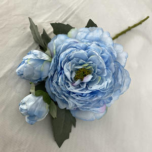 ดอกโบตั๋นผ้า<span class=keywords><strong>ไหม</strong></span>ขอบไหม้สีแดง ดอกเดี่ยว สำหรับตกแต่งบ้าน งานแต่งงาน งานปาร์ตี้ ขายส่ง - Product Image 5