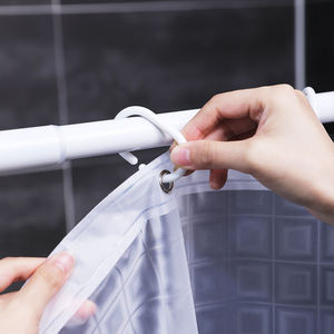 PEVAエコフレンドリー防水シャワーカーテン、トイレ吊り下げ式バスルーム仕切り、アメリカンスタイルデザイン - Product Image 2