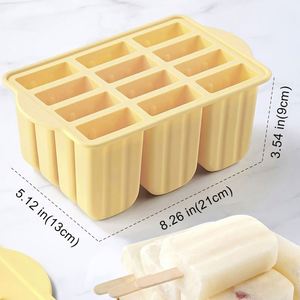 BPA Free SILICON MOLD 12 Creative Popsicle Tray Cream <b>Moulds</b> <b>Silicone</b> Ball Ice Cube Popsicle Stand Frozen Homemade Ice Pop Molds - Product Image 3