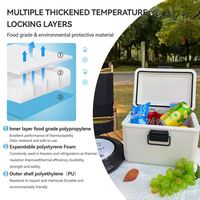 Glacière isotherme OEM à panneau solaire thermique, petite capacité, pour pique-nique et camping en extérieur, en PP, pour aliments frais et glace