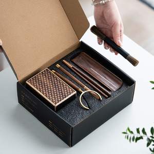 Walnut Wood <b>Tea</b> <b>Set</b> Six Gentlemen Kung Fu <b>Tea</b> Tools Square Shape High End <b>Tea</b> Brewing Kit Afternoon <b>Tea</b> Use - Product Image 3