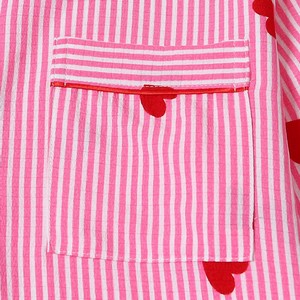 Ensemble de pyjama personnalisé en gros à imprimé cœur, en seersucker et crêpe <span class=keywords><strong>bulle</strong></span>, 2 pièces, pour femme - Product Image 3