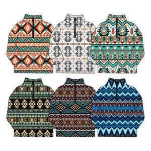 Camisas Infantiles con Estampado Vaquero Occidental Personalizadas, Manga Larga, Cierre de Cremallera, Algodón con Spandex, Transpirables, Casuales, Primavera-Otoño, Venta al Por Mayor - Product Image 2