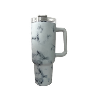 DD1744 Leopard 40 oz Classic Stainless Steel Travel <b>Mug</b> with Handle and Straw Vacuum Insulated 5 Colors - Product Image 3