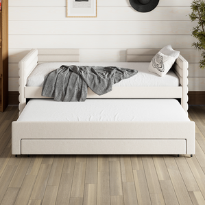 Sofá Cama Moderno Ajustable de Terciopelo Tapizado Tamaño Individual con Cama Nido y 3 Cajones de Almacenamiento, Sofá Cama de Pelo Corto para Habitación de Huéspedes y Sala de Estar - Product Image 6
