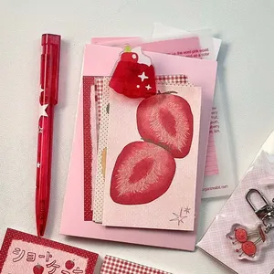 Dâu Tây <span class=keywords><strong>Memo</strong></span> Pads Kawaii phong cách Hàn Quốc M5 sổ lưu niệm giấy Tạp Chí Ins cà chua notepad lưới cơ sở giấy trang trí nguồn cung cấp - Product Image 4