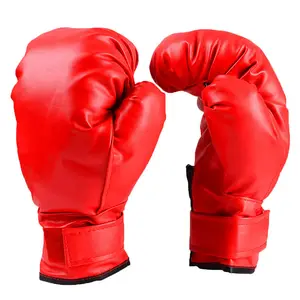 Gants de boxe en cuir Pu rouge Offre Spéciale, accessoires, gants de boxe professionnels pour adultes et enfants