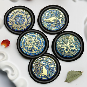 Cabeza de Sello de Cera Redonda de 3cm y 2.5cm, Sello de Cera para Invitaciones, Sobres, Decoración Artística, Regalo de Latón Sólido - Product Image 1