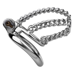 Jaula de Castidad Metálica con Diseño Único FRRK, Jaula de Castidad Masculina en Forma de Cadena, Dispositivo de Castidad, Juguetes Sexuales, Candado para Pene para Hombres - Product Image 3