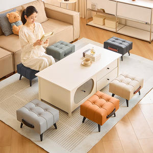 Reposapiés de Cuero Estilo Europeo, Otomana Acolchada con Espacio de Almacenamiento, Taburete para Sala de Estar, Banco para el Pie de la Cama o Sofá - Product Image 2