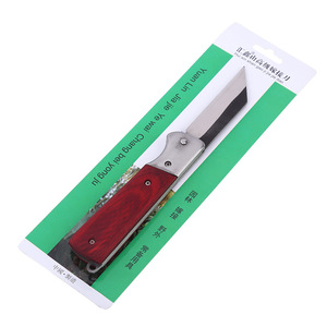 Cuchillo de injerto plegable Fenggang, acero con alto contenido de carbono, hoja recta, mango rojo, 110g, herramienta de jardín fabricada en Linyi - Product Image 3