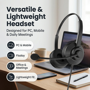 Auriculares con Cable con Conector de 3.5mm, Control Integrado, Llamadas HD y Cancelación de Ruido, Auriculares Telefónicos para Call Center, Online - Product Image 5