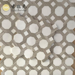 Thassos White Mix Wood Marble Octogone Mosaïque de marbre pour carreaux de sol <span class=keywords><strong>et</strong></span> de mur - Product Image 3