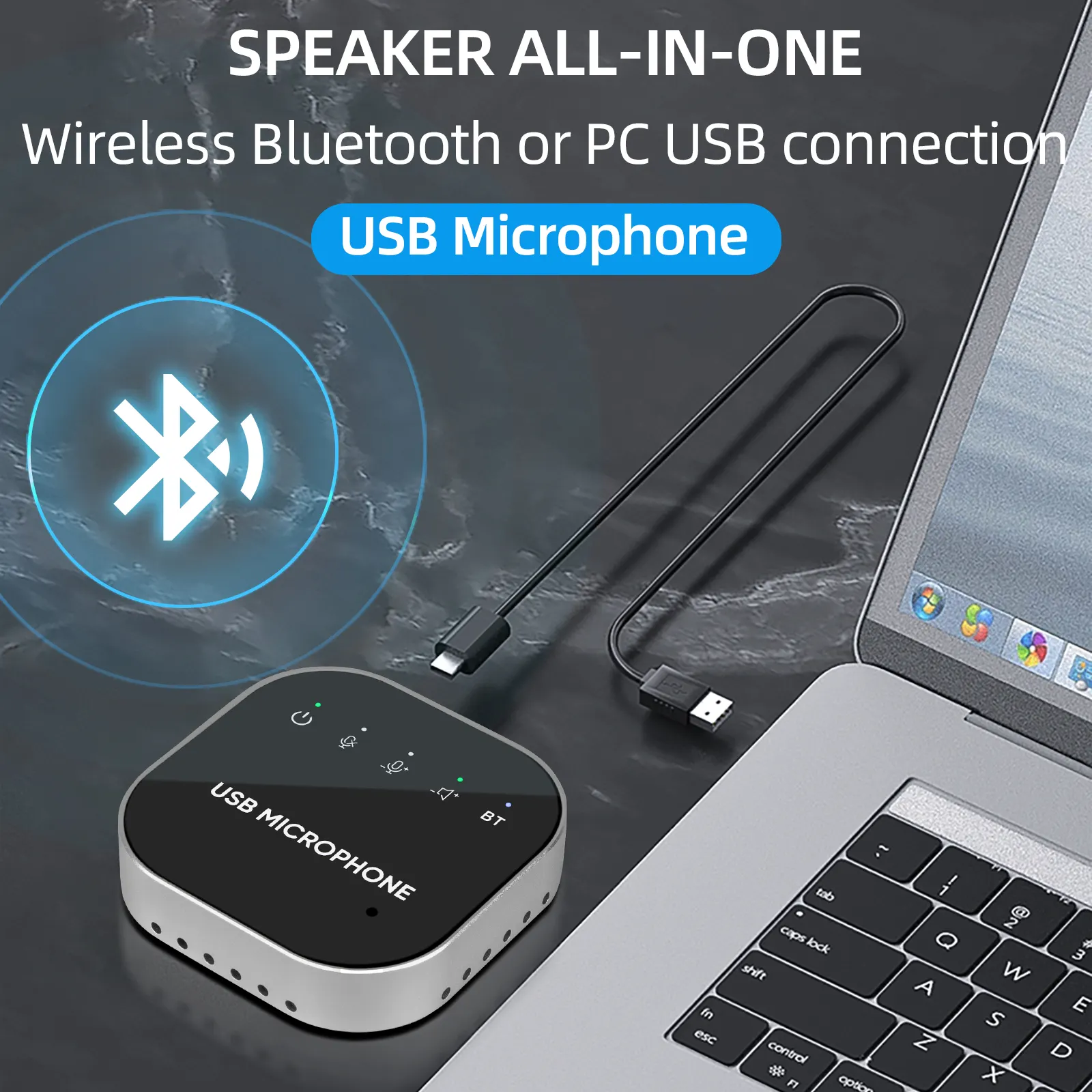 Q9 Videoconferencia de escritorio profesional Micrófono omnidireccional Altavoz de computadora USB para enseñanza