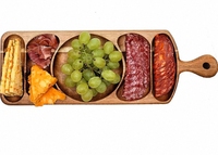 Plateau à collation design avec compartiments, élégant plateau de service gravé pour fruits, craquelins, bonbons, noix, desserts, boissons