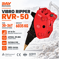 RAY ATTACHMENTS Vibro Ripper Robuste RVR-50 pour Excavatrice 30-36T, Force d'impact 385, Garantie 1 an, Projets de Carrière et d'Exploitation Minière, Bleu