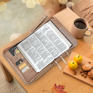 Estuche de transporte de cuero premium con asa para Biblia de tamaño estándar grande, funda para Biblia cristiana para mujeres, hombres, damas y niñas - Product Image 5