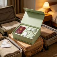 Coffret Cadeau Voyage Sage avec Masque de Nuit, Chargeur USB, Pochette, Valises, Carte d'Embarquement – Ensemble Cadeau en Gros