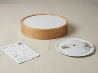 Plafonnier rond en bois LED moderne JACKSUN, plafonnier en bois massif nordique pour la chambre à coucher, salon, éclairage