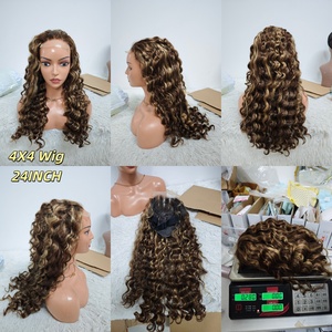 Letsfly Promotion 69$ 250% 11A Full Loose Water Wave Wig 4x4 5x5 13x4 Lace Closure Frontal Wig 100% Human Hair Wigs 24inch - Product Image 3