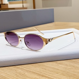 Lunettes de soleil rétro <span class=keywords><strong>punk</strong></span> années <span class=keywords><strong>80</strong></span> pour femme, monture ovale dorée tête de guépard, protection UV400, nouvelle collection populaire pour le voyage - Product Image 3