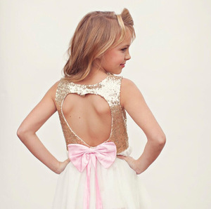 Último diseño niños blusa y falda de arco de verano sin mangas vestido de lentejuelas vestido de los niños para las muchachas del Bebé Ropa - Product Image 6